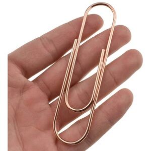 New Set/20 Large Matte Rose Gold Jumbo Paper Clips Home Office School
